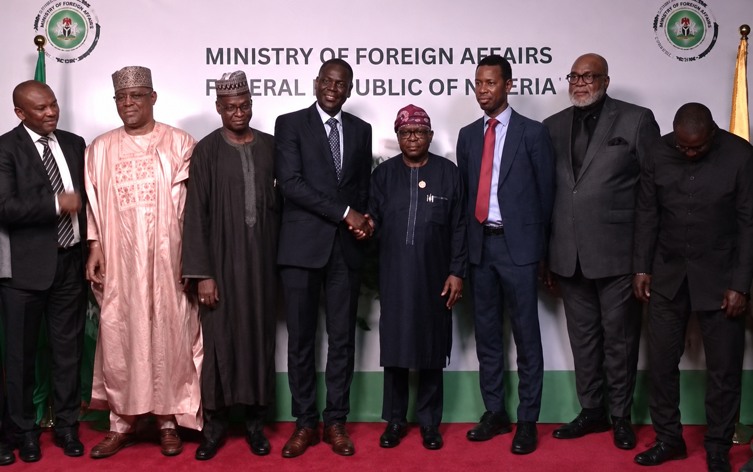 Délégations du Nigeria et de l’Afrique du Sud à Abuja le 27 juillet 2026