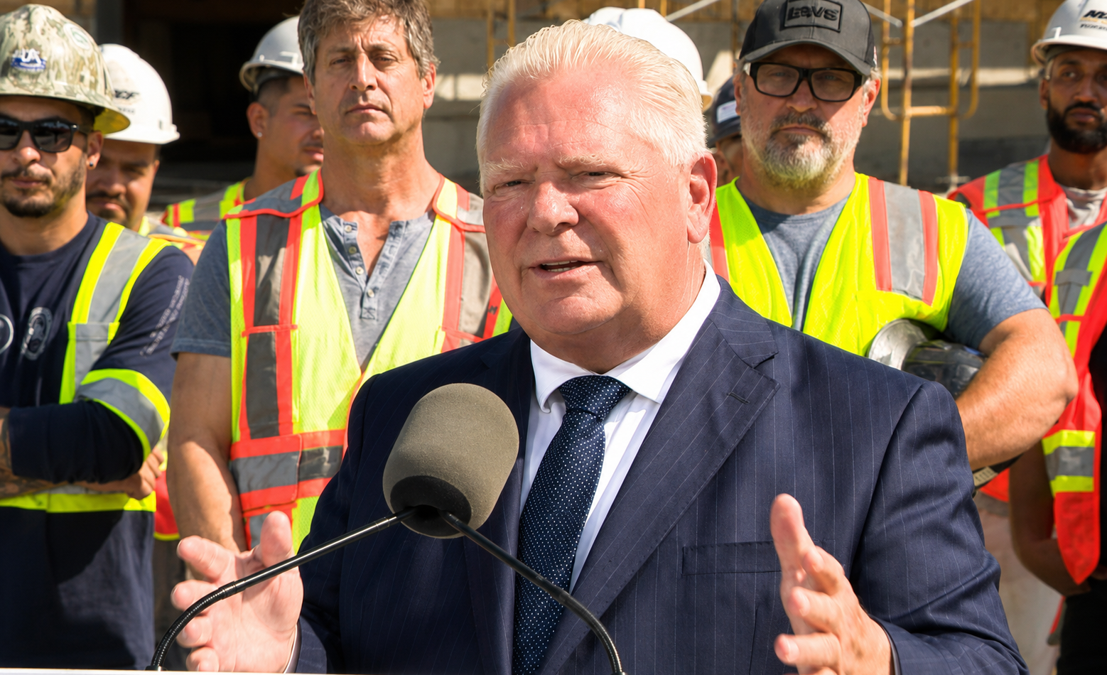 Doug Ford, premier ministre de l’Ontario, s’adresse à la presse à Vaughan, dans la région du Grand Toronto.